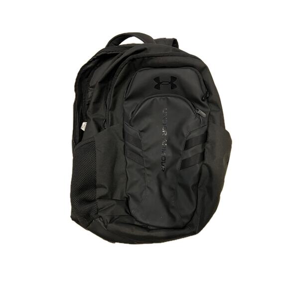 Under Armour Black Black Hustle Backpack - Picture 1 of 4